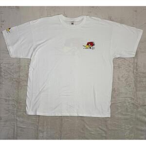 Mr. Horsepower Men’s T Shirt Size 2XL White Double Sided Logo & Sleeve Print NEW